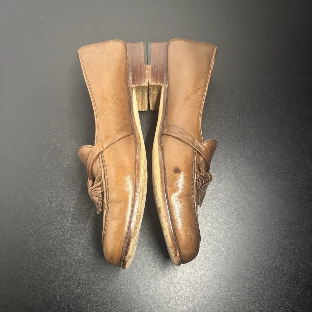 BRAGANO Cole Haan Men's Brown Tassel Loafers Dress Shoes Sz 9 M Leather Italy